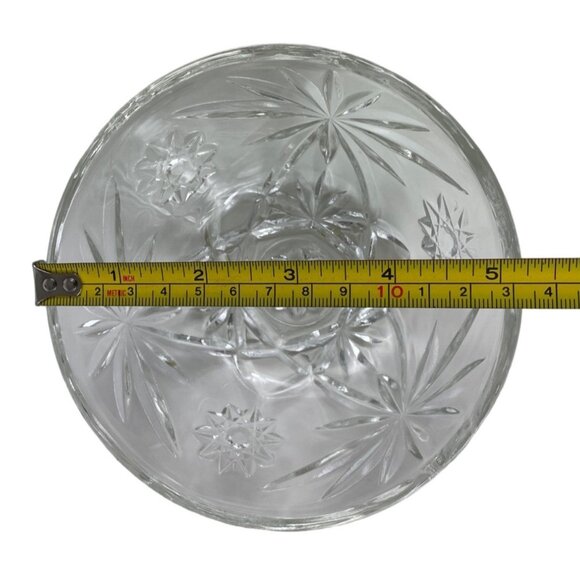 Anchor Hocking Prescut Clear Glass Candy Dish & Lid Pressed Star/Fan Design - Picture 10 of 11